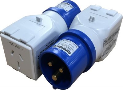 Adapter Gewiss 16 Amp Male to 15 Amp Female-Caravan/Transportable-Eurotech NZ