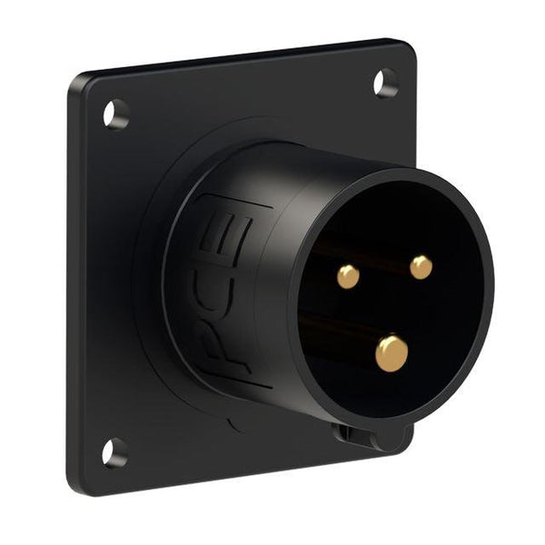 Inlet PCE 16 Amp Recessed IP44 Black-Eurotech NZ