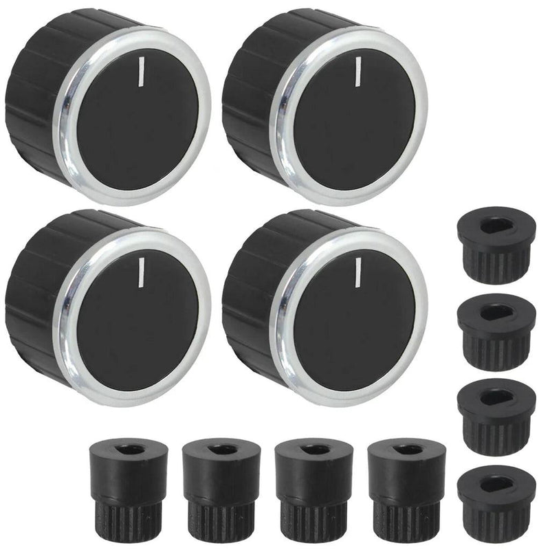 Knob Kit Oven Stove Cooktop Universal Black Silver x 4-Eurotech NZ