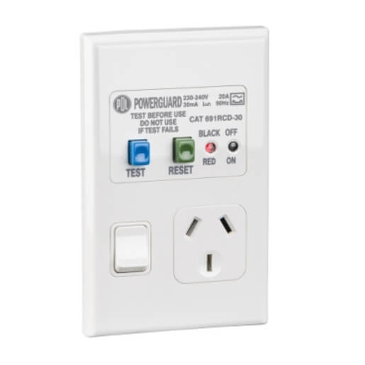 RCD Switched Socket PDL Vertical-Switchgear-Eurotech NZ