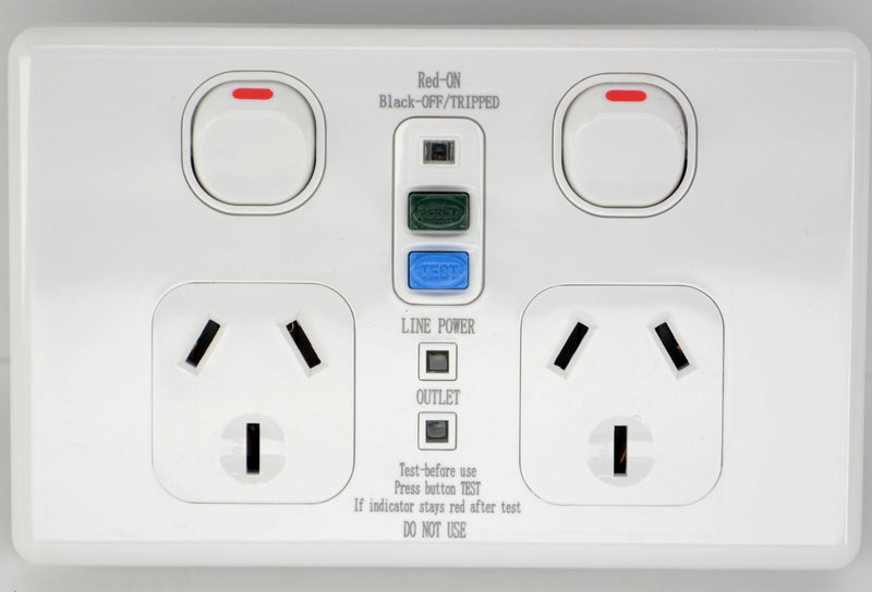 RCD Switched Socket Powertech Double-Eurotech NZ