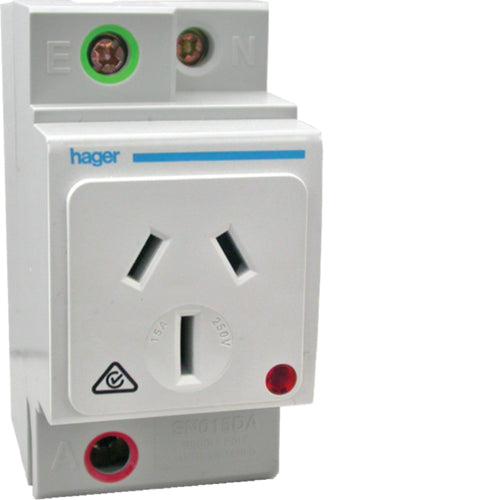 Socket Hager DIN Mount 15 Amp-Switchboard-Eurotech NZ